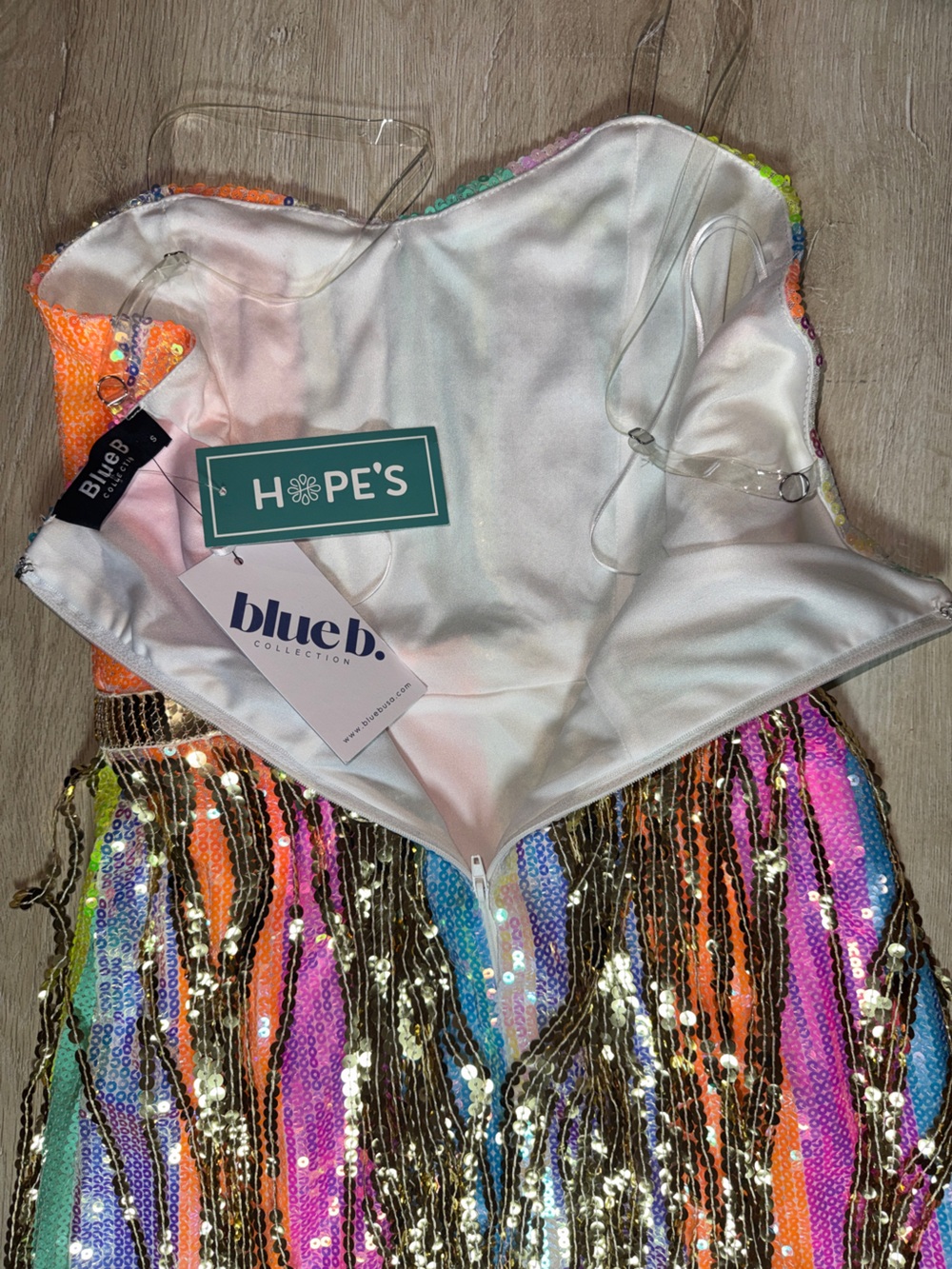 Multicolor Sequin Mini Dress with Bandana - Picture 8 of 13